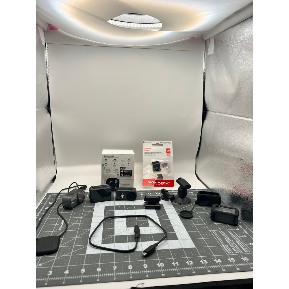 DJI Osmo Nano 4K Action Camera Bundle 128GB SanDisk Ultra MicroSD Mounts Black